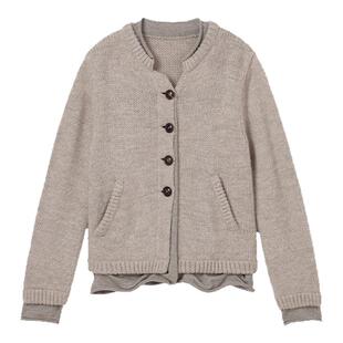 白鹿同款 COTEMP复古假两件罗纹毛衣针织开衫软糯外套极简老钱风