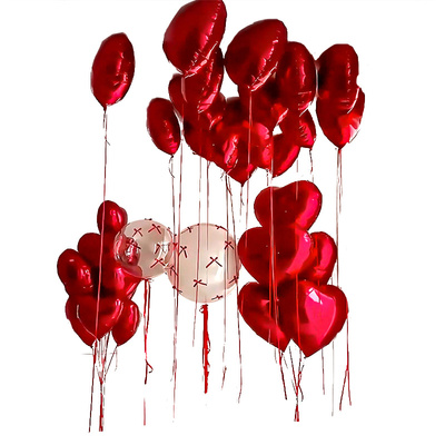 爱心铝膜气球婚房布置套装