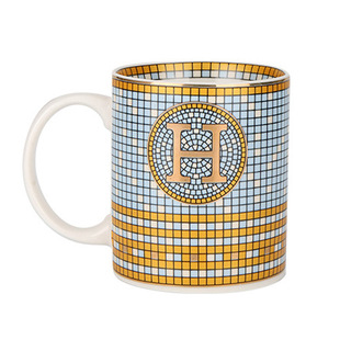 轻奢马克杯家用早餐杯情侣款牛奶杯咖啡杯欧式H家奢华金色马赛克e