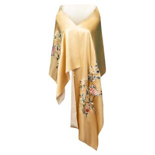 羊绒苏绣围巾旗袍披肩女丝绸婚礼妈妈真丝丝巾礼盒桑蚕丝礼物