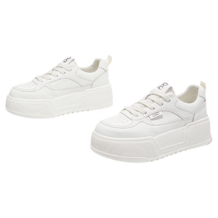 欧版增高6cm厚底加绒小白鞋女2025冬款小个子轻便时尚休闲松糕鞋