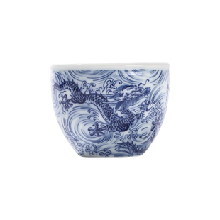 景德镇官方陶瓷柴窑龙纹缸杯茶杯主人杯家用泡茶专用高档精美好礼