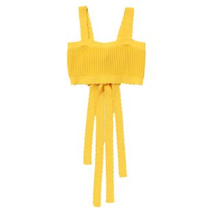 CNNAKUPENDA黄色吊带文胸背心女士夏季NKPD设计感内搭打底上衣