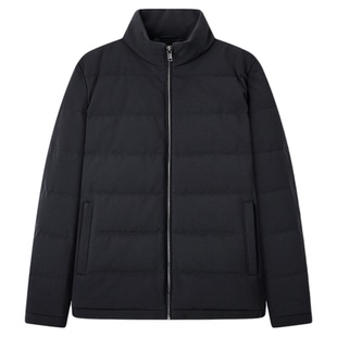 九牧王鸭绒羽绒服男装秋冬保暖舒适亲肤柔软短款立领休闲加厚外套