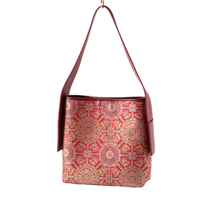 2025新款名家上久楷宋锦桑蚕丝国风头层牛皮手提单肩大托特休闲包