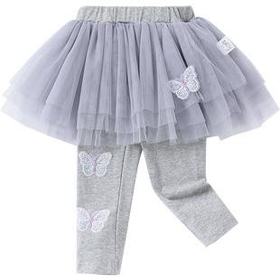 女童裙裤新款春装儿童时尚洋气假两件裤子宝宝中小童网纱薄款裤裙