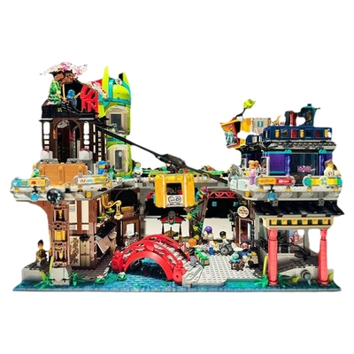 幻影忍者城市市集拼装积木玩具