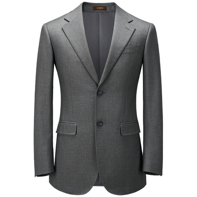 吉约蒙羊毛西服套装男正装结婚新郎礼服高级感灰色商务西装外套