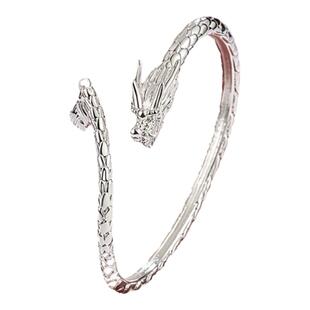 开口手镯女高级感古风首饰仙气龙形镯子小众神龙摆尾生肖手饰品