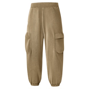 KK树儿童裤子男童抓绒裤秋冬季女童运动裤2025年新款保暖束脚长裤