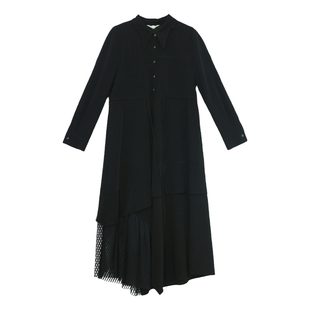 it'real瑞尔25年冬季新款休闲百搭拼接蕾丝长袖连衣裙女