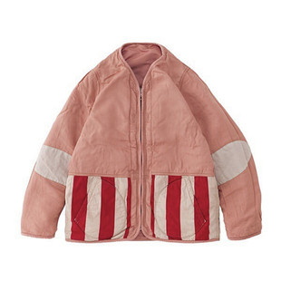 22aw复古拉链v领条纹夹克拼色休闲宽松外套内胆非visvim dcdt 潮