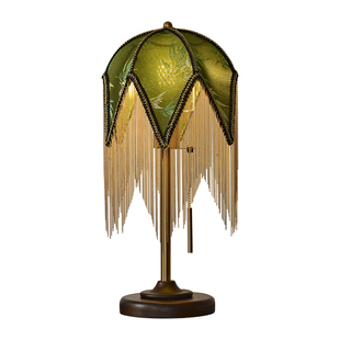 法式复古vintage流苏装饰台灯中古浪漫卧室床头书房客厅氛围吊灯