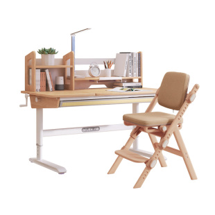 几否儿童学习桌实木可升降书桌小学生写字桌简约家用学生课桌椅子