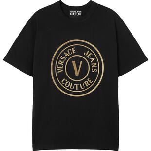 【季末优惠】VERSACE JEANS COUTURE 男士印花棉质平纹针织T恤