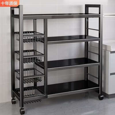 厨房微波炉置物架落地多层蔬菜收纳架家用多功能烤箱杂物储物架子