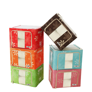 加厚衣服棉被子收纳箱牛津纺布艺钢架整理衣柜橱乐扣款百纳储物箱