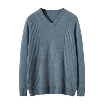 鄂尔多斯市产V领保暖羊绒衫男款