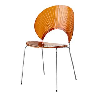 北欧餐椅家用亚克力透明塑料椅子网红奶油风贝壳椅简约靠背餐桌椅