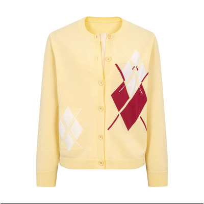 FUNNEL IN 菱形撞色别致针织开衫女春季穿搭独特漂亮初春上衣