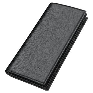 正品牛皮钱包男长款真皮青年头层牛皮钱夹男士钱包薄商务拉链皮夹