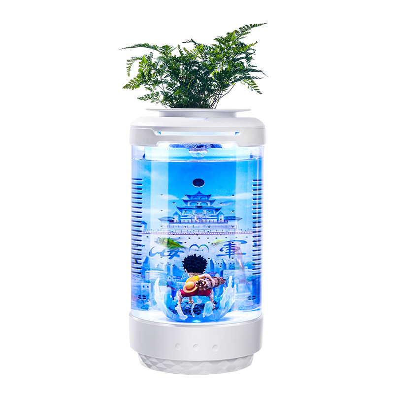 小鱼缸客厅家用迷你生态免换水造景创意自循环背滤懒人金鱼缸