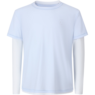 本来BENLAI男童凉感防晒假两件撞色长袖T恤2026春季新款BTT460015