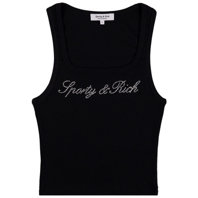 [春夏新品]Sporty&Rich 女士复古时尚百搭罗纹修身短款背心