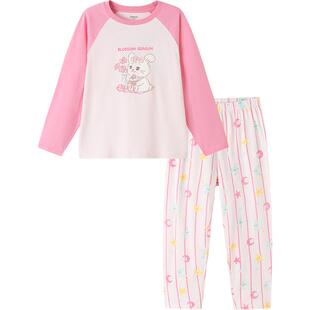 巴拉巴拉儿童睡衣套装女童家居服宝宝2026春秋新款男童纯棉空调服