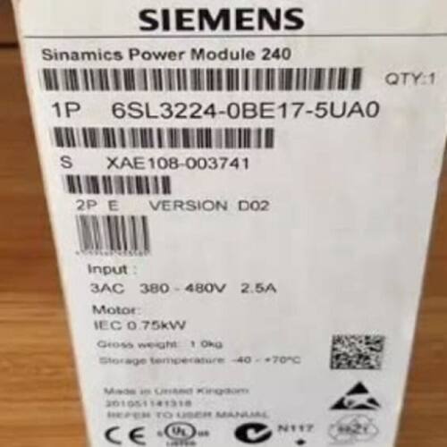 议价6SL3224-0BE17-5UA0西门子G120 PM240变频器0.75KW功率模块38