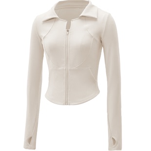 冬季长袖瑜伽服外套女2025新款上衣冬绝美健身训练运动衣修身秋冬