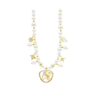 现货·马年限定《Ola》木马珍珠项链金复古吊坠锁骨链本命年礼物