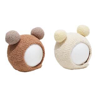 婴儿帽子男童护耳帽秋冬季毛绒保暖小月龄宝宝针织毛线帽外出防风