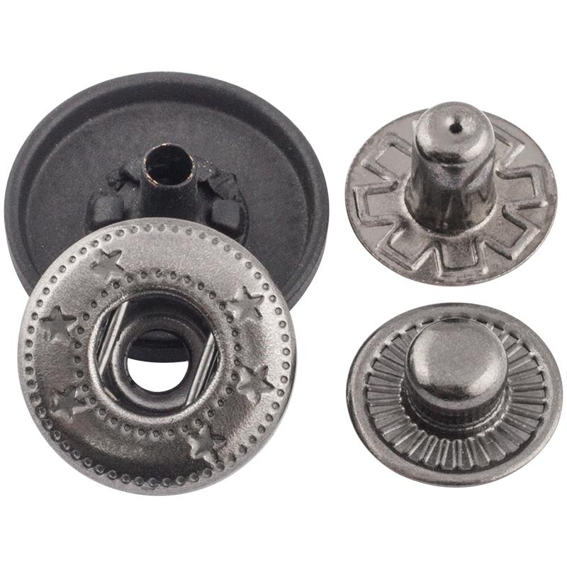 四合扣金属纽扣暗扣按扣免缝钉扣子母扣羽绒服扣子按压式衣服摁扣