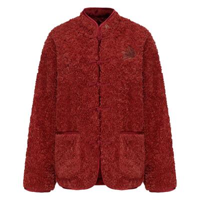 碧海潮生火麒麟毛绒唐装