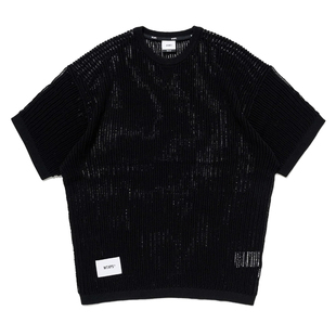 现货 WTAPS GHILL / SWEATER / COTTON 网状编织针织圆领短袖25SS