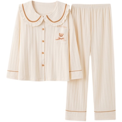 春秋季睡衣女长袖可爱开衫卡通夏