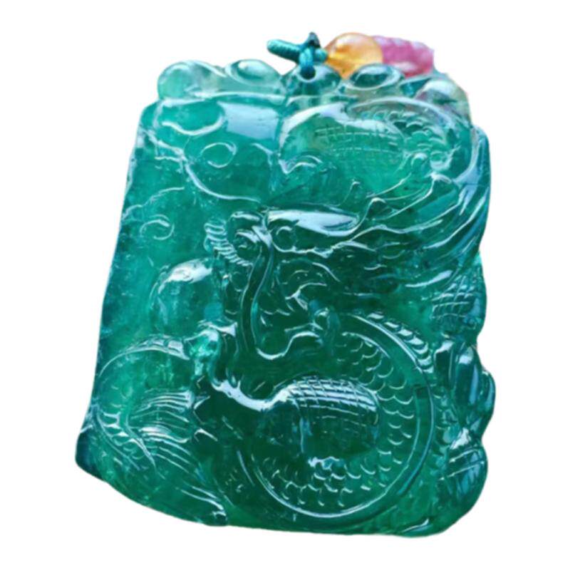 碧玺龙凤吊坠大师设计水晶挂件坠