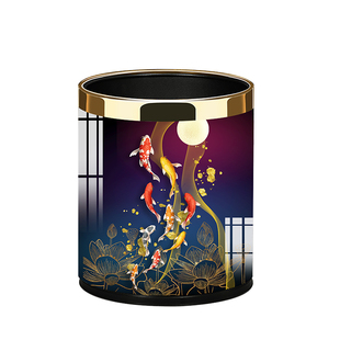 新中式创意高档垃圾桶轻奢高级新款卫生桶家用客厅卧室高颜值纸篓