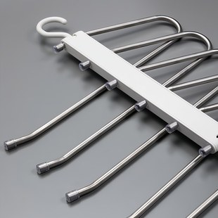 跨境多功能家用生活衣物收纳裤 多层架防滑 杆不锈钢加粗6折叠西裤