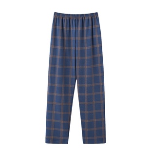 浪莎睡裤男纯棉春秋季薄款大码长裤夏天空调裤全棉格子家居单裤