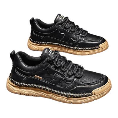 公牛世家男鞋2025新款秋季复古休闲皮鞋男款手工潮流百搭工装板鞋