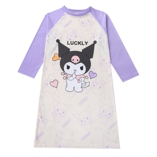 儿童睡裙纯棉春秋季长袖12岁女孩大童宝宝公主风女童睡衣家居服