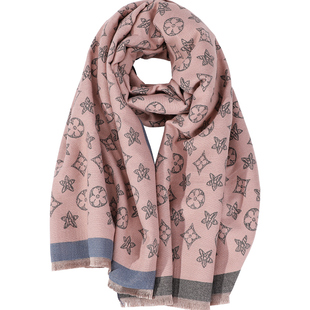 围巾披肩外搭女2025新款两用女款秋冬季加厚高级感大牌老花毛毯