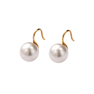 西大班澳白施家珍珠高跟鞋耳环女法式气质耳钉s925银通勤百搭耳钩