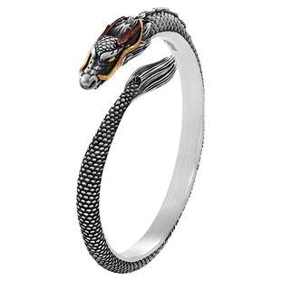 银千造 龙行天下足银999实心龙凤形银手镯男女银手镯2025新款手环