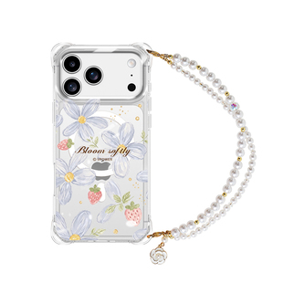 维泡ins韩系少女甜美花朵适用iPhone17pro斜挎15p磁吸苹果18ProMax手机壳iPhone14全包透明挂绳背带16保护套