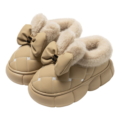 雪地靴棉拖鞋女款冬季2025新款防水防滑包跟加绒加厚底可外穿保暖