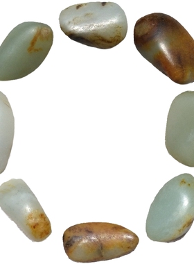 新疆和田玉黄皮白玉籽料原石手链