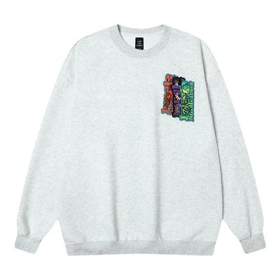 丛林老虎字母刺绣魔术贴圆领卫衣